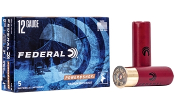 Picture of Federal  Power-Shok Magnum 12Gauge 3" 41Pellets 1 15/16oz 4BuckShot 5 Per Box/50 Case  F131 4B