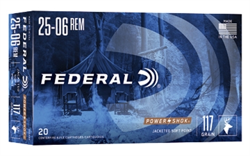 Picture of Federal Federal Power-Shok Rifle Ammo 25-06 Rem 117 gr. Jacketed Soft Point 20 rd. 2506BS