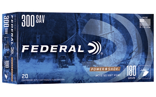Picture of Federal Power-Shok Rifle Ammunition .300 Savage 180 gr SP 2350 fps - 20/ct 300B