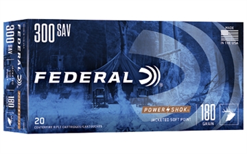 Picture of Federal Power-Shok Rifle Ammunition .300 Savage 180 gr SP 2350 fps - 20/ct 300B