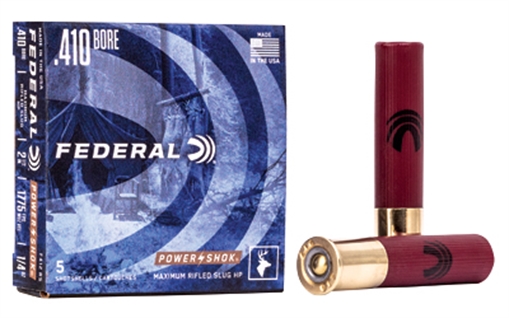 Picture of Federal F412RS Power-Shok Shotshell 410Gauge 2.50" 1/4oz RifledSlug Shot 5 Per Box/50 Case F412RS F412 RS