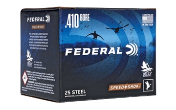 Picture of Federal Speed-Shok Hight Velocity Steel Shot, .410 Gauge,. 3", 3/8 oz, Steel Shot, 25 Round Box WF413 6 WF4136