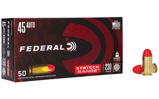 Picture of Federal American Eagle Syntech Range 45ACP 230gr Total Syntech Jacket Round Nose 50 Per Box/10 Case AE45SJ1
