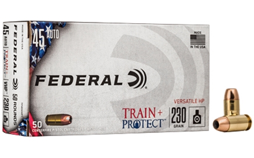 Picture of Federal Train + Protect 45ACP 230gr Versatile Hollow Point 50 Per Box/10 Case TP45VHP1