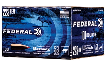 Picture of Federal Varmint & Predator Rifle Ammuntion .223 Rem 53 gr V-MAX 3400 fps 20/ct V223VM53