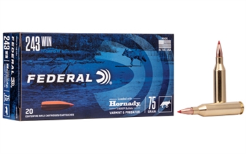 Picture of Federal Varmint & Predator 243Win 75gr Hornady V-Max 20 Per Box/10 Case V243VM75