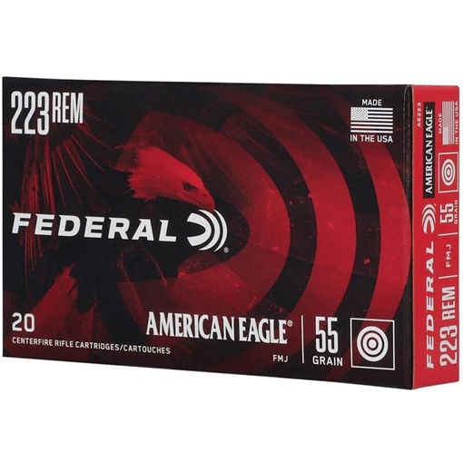 Picture of FEDERAL .223 REM 55GR FMJ BOAT-TAIL AMMO 500 ROUND CASE AE223 CASE