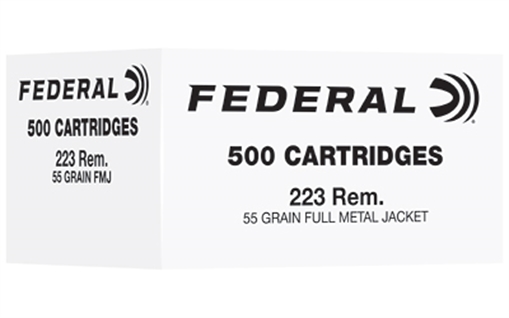 Picture of Federal Bulk Rifle Ammunition .223 Rem 55gr FMJ 3240 fps 500/ct FC223F500