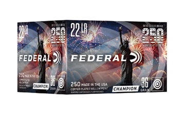 Picture of Federal Champion Rimfire Ammunition .22 LR 36gr CPHP 1260fps 250/ct 750USA