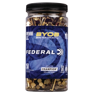Picture of Federal Champion BYOB (Bring Your Own Bottle), 22 WMR, 50 Grain, Jacketed Hollow Point, 250 Round Bottle 757BTL250