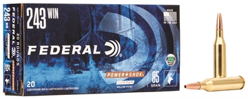 Picture of Federal Power-Shok 243Win 85gr Copper Hollow Point 20 Per Box/10 Case 24385LFA