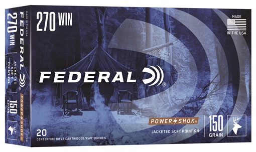 Picture of Federal PowerShok, 270WIN, 150 Grain, Jacketed Soft Point, Round Nose, 20 Round Box 270B