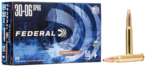 Picture of Federal Power-Shok 30-06Springfield 150gr Copper Hollow Point 20 Per Box/10 Case 3006150LFA