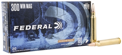 Picture of Federal Federal Power-Shok Rifle Ammo 300 Win Mag 180 gr. Jacketed Soft Point 20 rd. 300WBS