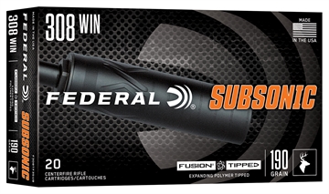 Picture of FEDERAL 308 WIN 190GR FUSION TIPPED SUBSONIC  20  F308TF3SUB 604544708530