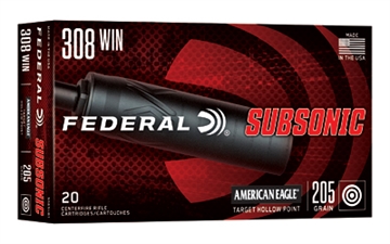 Picture of Federal Federal Subsonic Rifle Ammo 308 Win 205 gr. Target Soft Point 20 rd. 308SUB1