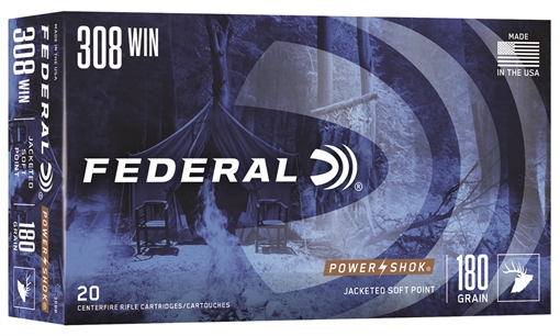 Picture of Federal Federal Power-Shok Rifle Ammo 308 Win 180 gr. Jacketed Soft Point 20 rd. 308B