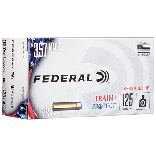 Picture of Federal Train + Protect 357Mag 125gr Versatile Hollow Point 50 Per Box/10 Case TP357VHP1