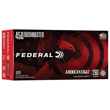Picture of FEDERAL 450 BUSHMASTER 260GR AMERICAN EAGLE FMJ 20RD/BX 10BX/CS 604544688269