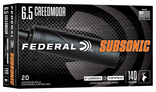 Picture of FEDERAL 6.5 CREEDMOOR 140GR FUSION TIPPED SUBSONIC  20  F65CRDTFS1SUB 604544708547