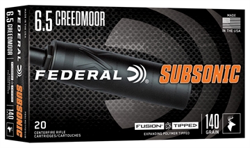 Picture of FEDERAL 6.5 CREEDMOOR 140GR FUSION TIPPED SUBSONIC  20  F65CRDTFS1SUB 604544708547