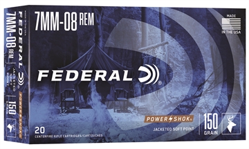 Picture of Federal Federal Power-Shok Rifle Ammo 7mm-08 Rem 150 gr. Jacketed Soft Point 20 rd. 708CS