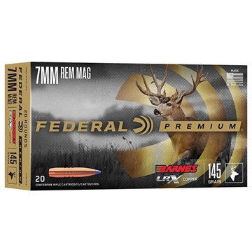 Picture of FEDERAL 7MM REM MAG 145GR BARNES LRX 20RD BOX (10PER CASE) 604544701593