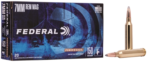 Picture of Federal Federal Power-Shok Rifle Ammo 7mm Rem Mag 150 gr. Jacketed Soft Point 20 rd. 7RA