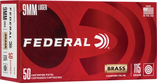 Picture of Federal Champion Training 9mmLuger 115gr Full Metal Jacket 50 Per Box/20 Case WM5199