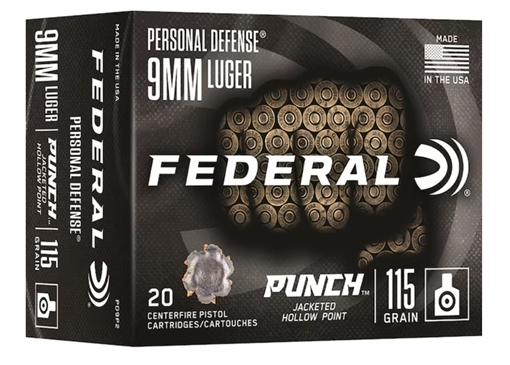 Picture of FEDERAL 9MM LUGER 115GR PUNCH JHP  20  PD9P2 604544703962