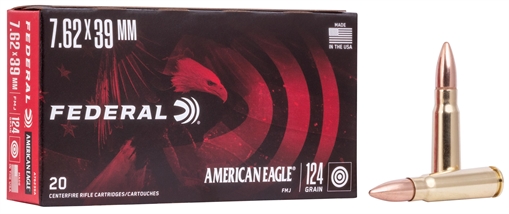 Picture of Federal American Eagle Rifle 7.62x39mm 124gr Full Metal Jacket 20 Per Box/25 Case A76239A