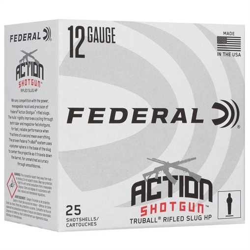 Picture of Federal Action Shotgun Truball Slug Shotshells 12ga 2-3/4" 438gr 1300 fps Slug 25/ct AS12H LRS AS12HLRS