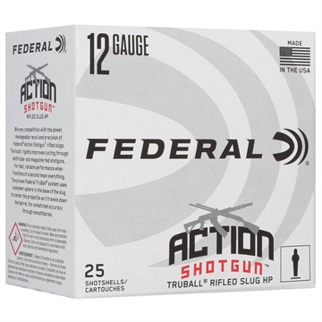 Picture of Federal Action Shotgun Truball Slug Shotshells 12ga 2-3/4" 438gr 1300 fps Slug 25/ct AS12H LRS AS12HLRS