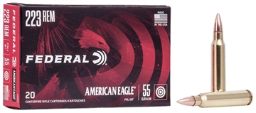 Picture of Federal American Eagle 223 Rem 55 gr Full Metal Jacket Boat Tail (FMJBT) 20 Bx/ 25 Cs AE223M