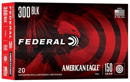 Picture of Federal American Eagle Rifle 300Blackout 150gr Full Metal Jacket Boat Tail 20 Per Box/25 Case AE300BLK1