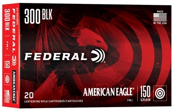 Picture of Federal American Eagle Rifle 300Blackout 150gr Full Metal Jacket Boat Tail 20 Per Box/25 Case AE300BLK1