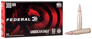 Picture of Federal American Eagle Rifle 308Win 150gr Full Metal Jacket Boat Tail 20 Per Box/25 Case AE308D
