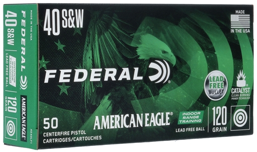 Picture of Federal American Eagle Indoor Range Training 40S&W 120gr Lead Free IRT 50 Per Box/10 Case AE40LF1