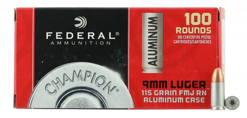 Picture of FEDERAL ALUMINUM AMO 9MM 115GR FMJ 100RD (10 BOX CASE) CAL9115100