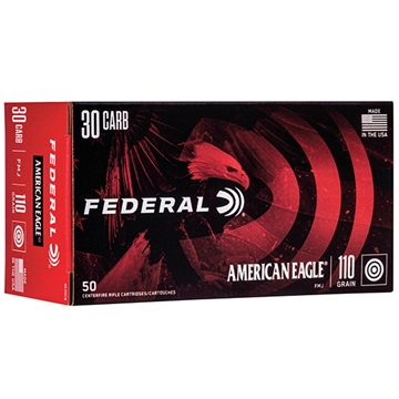 Picture of Federal American Eagle Rifle Ammunition .30 Carbine 110 gr FMJ 1990 fps - 50/ct AE30CB