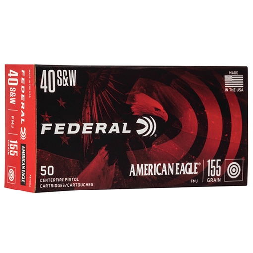 Picture of Federal American Eagle Handgun 40S&W 155gr Full Metal Jacket 50 Per Box/20 Case AE40R2