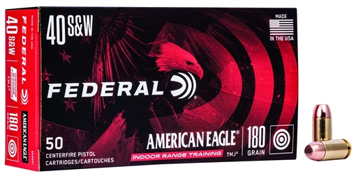 Picture of Federal American Eagle Indoor Range Training 40S&W 180gr Total Metal Jacket 50 Per Box/20 Case AE40N1