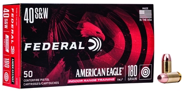 Picture of Federal American Eagle Indoor Range Training 40S&W 180gr Total Metal Jacket 50 Per Box/20 Case AE40N1