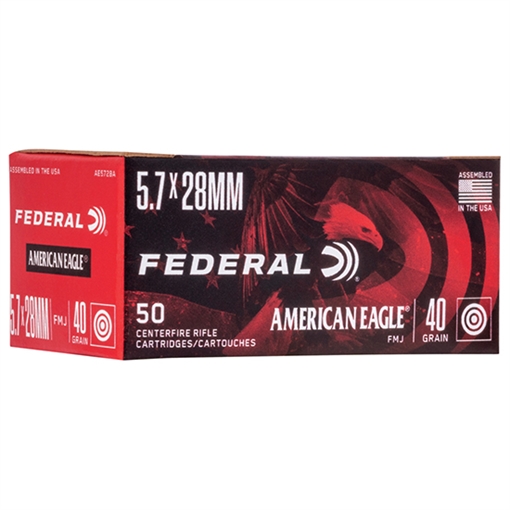 Picture of Federal American Eagle Handgun 5.7x28mm 40gr Full Metal Jacket 50 Per Box/10 Case AE5728A