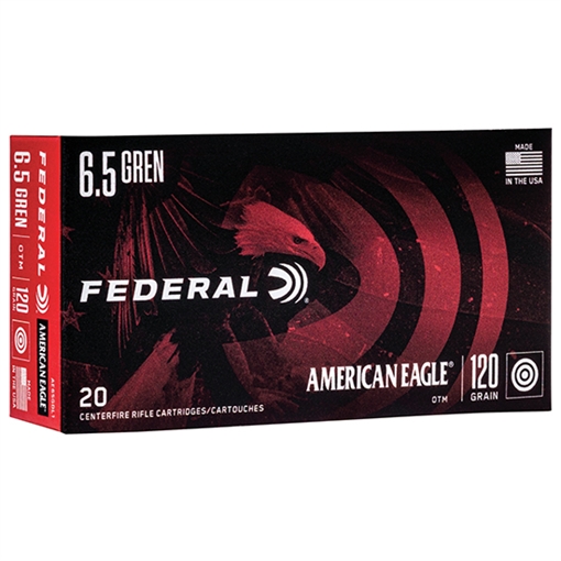 Picture of FEDERAL AMERICAN EAGLE AMO 6.5 GRENDEL 123GR OPEN TIP MATCH 20RD (10 BOX CASE) AE65GDL1