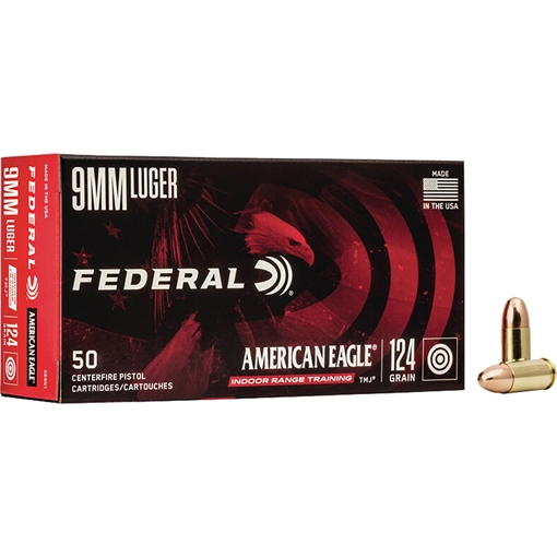 Picture of Federal Federal American Eagle Pistol Ammo 9mm Luger 124 gr. Total Metal Jacket 50 rd. AE9N1