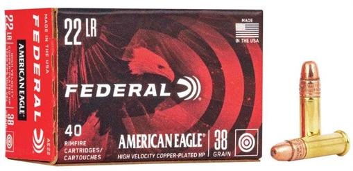Picture of FEDERAL AMERICAN EAGLE PROMO AMO 22LR 38GR HP 40RD (10 PER SLEEVE100 BOX CASE) AE 22