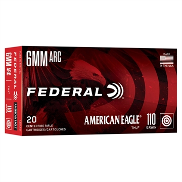 Picture of Federal American Eagle Rifle Ammunition 6mm Arc 110gr TMJ 2550 fps 20/ct AE6ARC1