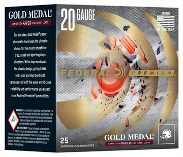 Picture of Federal Gold Medal Paper Shotshells 20ga 2-3/4" 7/8oz 1250 fps #8 25/ct GMT224 8 GMT2248