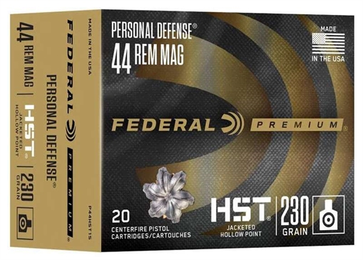 Picture of Federal Personal Defense HST Handgun Ammunition .44 Rem Mag 230gr JHP 1085 fps 20/ct P44HST1S